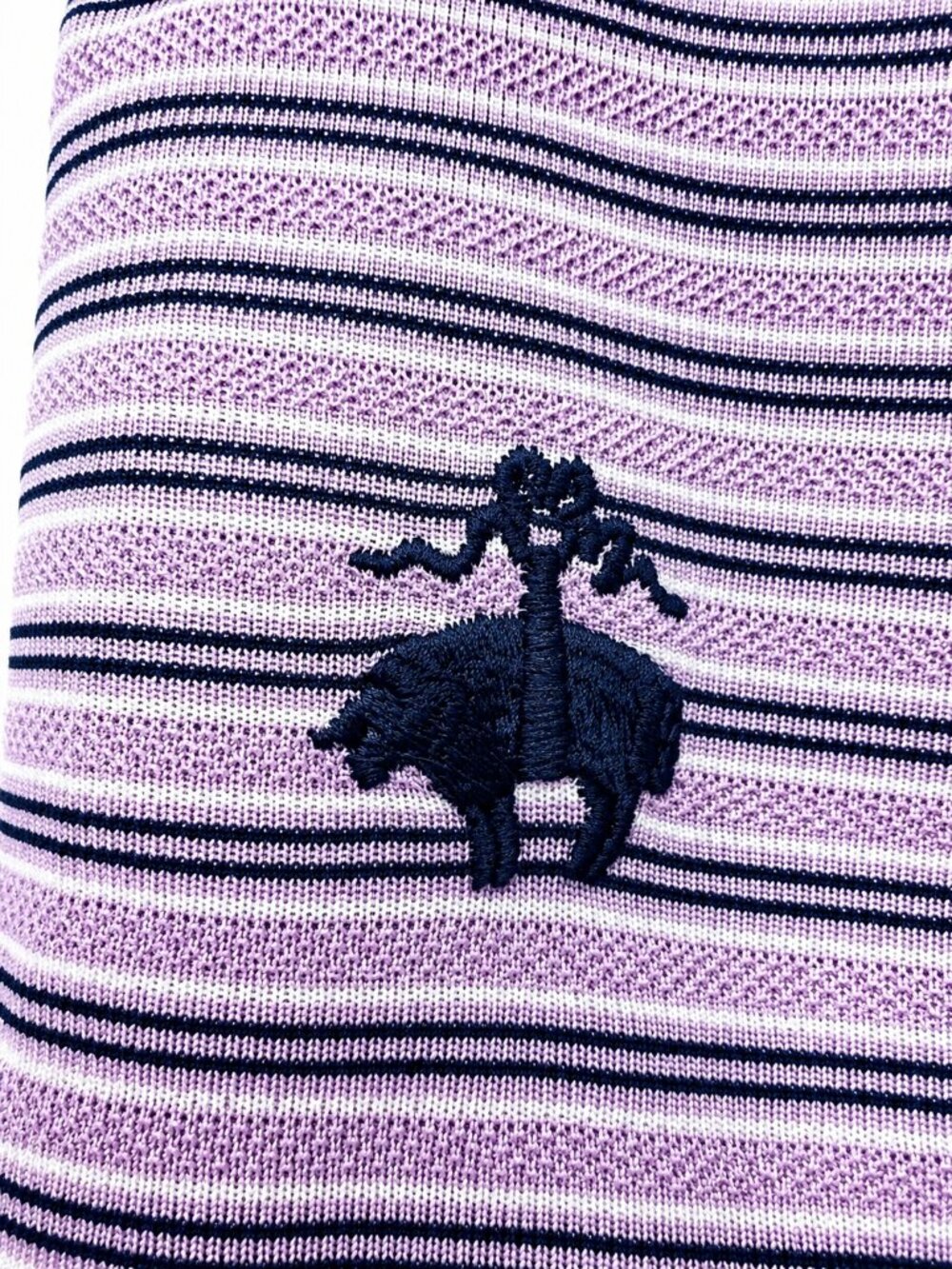 Brooks Brothers Performance Polo Shirt Men's XL Lavender Striped Golden Fleece - Picture 4 of 4